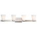Vanity Nuvo 60-8734 Royale - 4 Light Vanity - Brushed Nickel Finish - Ribbed White Glass Nuvo