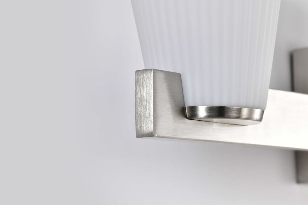 Vanity Nuvo 60-8734 Royale - 4 Light Vanity - Brushed Nickel Finish - Ribbed White Glass Nuvo