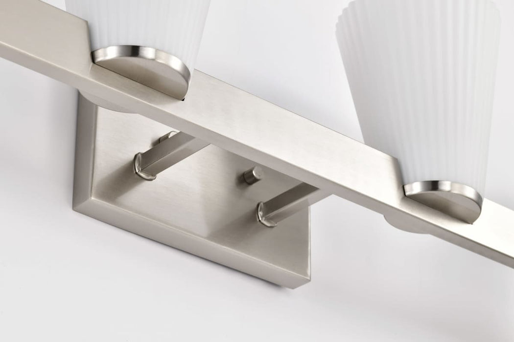 Vanity Nuvo 60-8734 Royale - 4 Light Vanity - Brushed Nickel Finish - Ribbed White Glass Nuvo