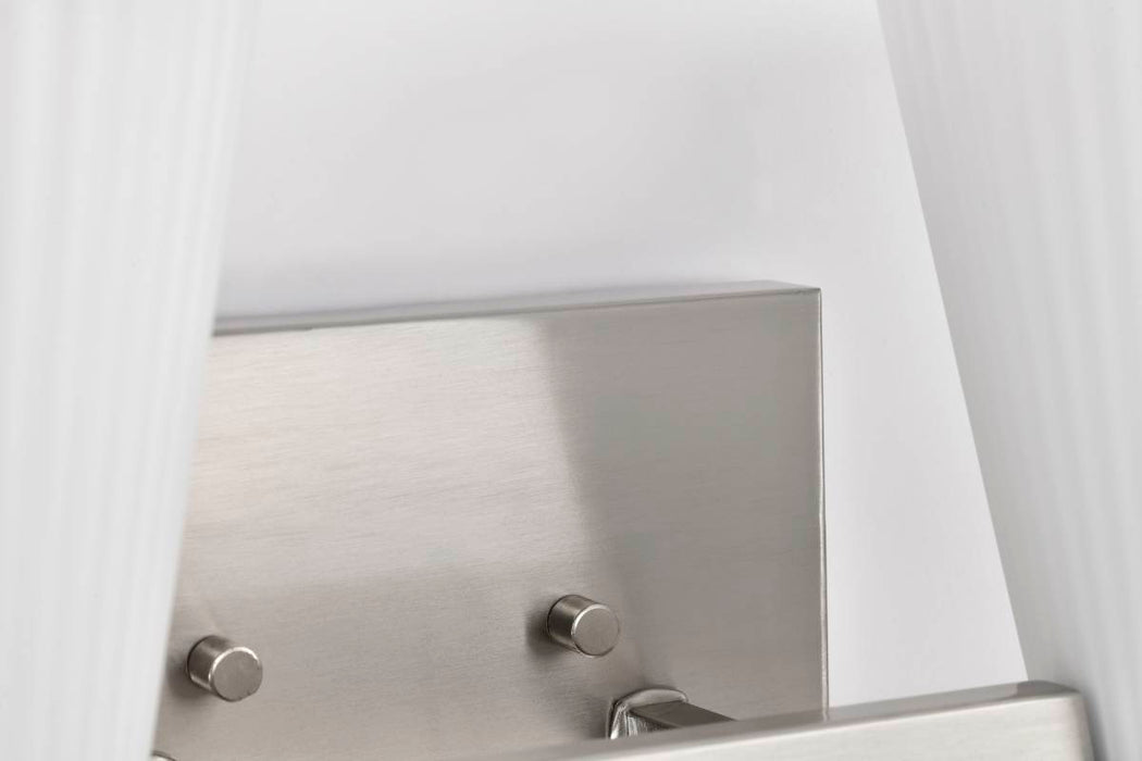 Vanity Nuvo 60-8734 Royale - 4 Light Vanity - Brushed Nickel Finish - Ribbed White Glass Nuvo