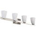 Vanity Nuvo 60-8734 Royale - 4 Light Vanity - Brushed Nickel Finish - Ribbed White Glass Nuvo