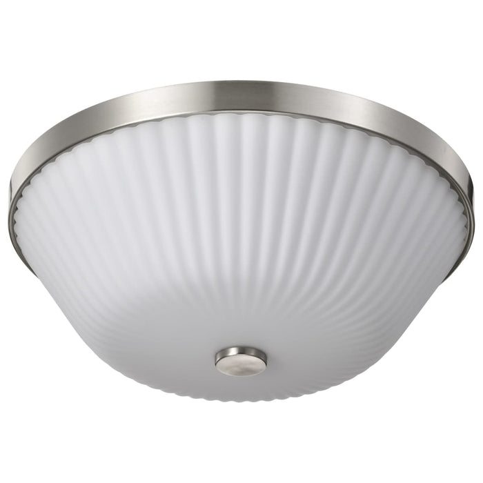 Flush Mount Nuvo 60-8735 Royale - 3 Light Flush Mount - Brushed Nickel Finish - Ribbed White Glass Nuvo