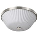 Flush Mount Nuvo 60-8735 Royale - 3 Light Flush Mount - Brushed Nickel Finish - Ribbed White Glass Nuvo