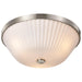 Flush Mount Nuvo 60-8735 Royale - 3 Light Flush Mount - Brushed Nickel Finish - Ribbed White Glass Nuvo