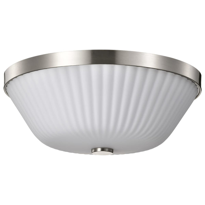 Flush Mount Nuvo 60-8735 Royale - 3 Light Flush Mount - Brushed Nickel Finish - Ribbed White Glass Nuvo