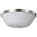 Flush Mount Nuvo 60-8735 Royale - 3 Light Flush Mount - Brushed Nickel Finish - Ribbed White Glass Nuvo