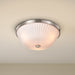 Flush Mount Nuvo 60-8735 Royale - 3 Light Flush Mount - Brushed Nickel Finish - Ribbed White Glass Nuvo