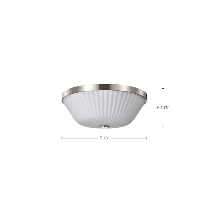 Flush Mount Nuvo 60-8735 Royale - 3 Light Flush Mount - Brushed Nickel Finish - Ribbed White Glass Nuvo