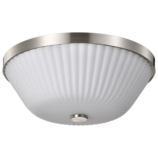 Flush Mount Nuvo 60-8735 Royale - 3 Light Flush Mount - Brushed Nickel Finish - Ribbed White Glass Nuvo
