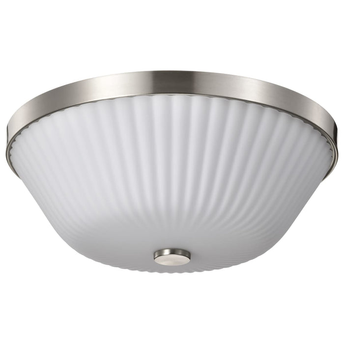 Flush Mount Nuvo 60-8735 Royale - 3 Light Flush Mount - Brushed Nickel Finish - Ribbed White Glass Nuvo