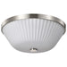 Flush Mount Nuvo 60-8735 Royale - 3 Light Flush Mount - Brushed Nickel Finish - Ribbed White Glass Nuvo