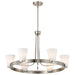 Chandelier Nuvo 60-8736 Royale - 6 Light Chandelier - Brushed Nickel Finish - Ribbed White Glass Nuvo
