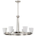 Chandelier Nuvo 60-8736 Royale - 6 Light Chandelier - Brushed Nickel Finish - Ribbed White Glass Nuvo
