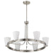 Chandelier Nuvo 60-8736 Royale - 6 Light Chandelier - Brushed Nickel Finish - Ribbed White Glass Nuvo