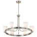 Chandelier Nuvo 60-8736 Royale - 6 Light Chandelier - Brushed Nickel Finish - Ribbed White Glass Nuvo