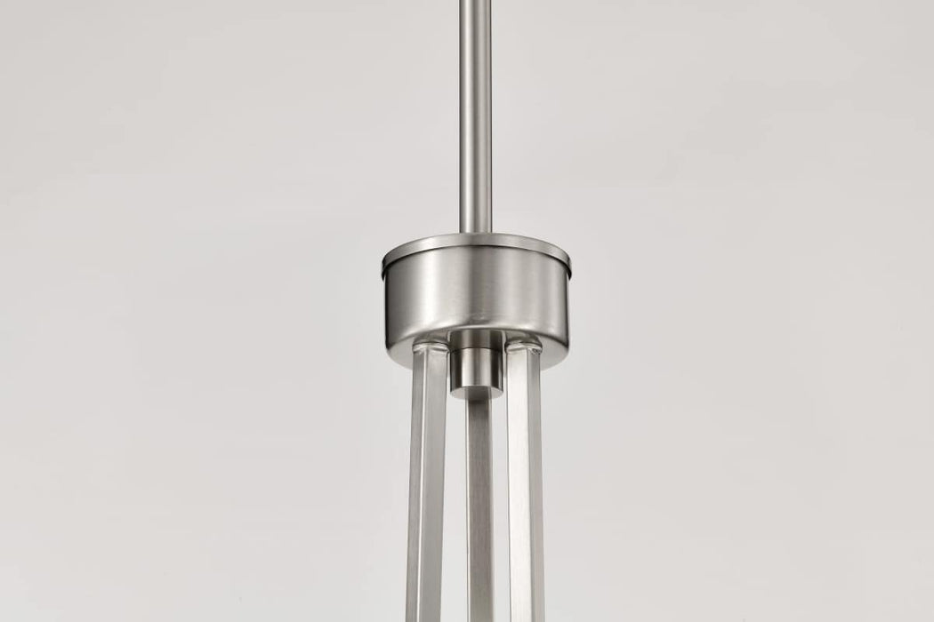 Chandelier Nuvo 60-8736 Royale - 6 Light Chandelier - Brushed Nickel Finish - Ribbed White Glass Nuvo