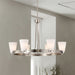 Chandelier Nuvo 60-8736 Royale - 6 Light Chandelier - Brushed Nickel Finish - Ribbed White Glass Nuvo