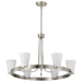 Chandelier Nuvo 60-8736 Royale - 6 Light Chandelier - Brushed Nickel Finish - Ribbed White Glass Nuvo
