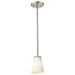 Mini Pendant Nuvo 60-8737 Royale - Mini Pendant - Brushed Nickel Finish - Ribbed White Glass Nuvo