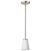 Mini Pendant Nuvo 60-8737 Royale - Mini Pendant - Brushed Nickel Finish - Ribbed White Glass Nuvo