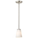 Mini Pendant Nuvo 60-8737 Royale - Mini Pendant - Brushed Nickel Finish - Ribbed White Glass Nuvo