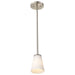 Mini Pendant Nuvo 60-8737 Royale - Mini Pendant - Brushed Nickel Finish - Ribbed White Glass Nuvo