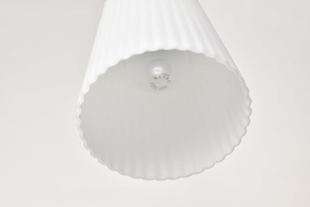 Mini Pendant Nuvo 60-8737 Royale - Mini Pendant - Brushed Nickel Finish - Ribbed White Glass Nuvo