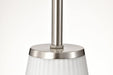 Mini Pendant Nuvo 60-8737 Royale - Mini Pendant - Brushed Nickel Finish - Ribbed White Glass Nuvo