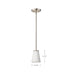 Mini Pendant Nuvo 60-8737 Royale - Mini Pendant - Brushed Nickel Finish - Ribbed White Glass Nuvo