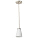 Mini Pendant Nuvo 60-8737 Royale - Mini Pendant - Brushed Nickel Finish - Ribbed White Glass Nuvo