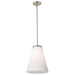 Pendant Nuvo 60-8738 Royale - Large Pendant - Brushed Nickel Finish - Ribbed White Glass Nuvo