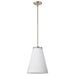 Pendant Nuvo 60-8738 Royale - Large Pendant - Brushed Nickel Finish - Ribbed White Glass Nuvo