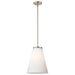 Pendant Nuvo 60-8738 Royale - Large Pendant - Brushed Nickel Finish - Ribbed White Glass Nuvo