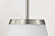 Pendant Nuvo 60-8738 Royale - Large Pendant - Brushed Nickel Finish - Ribbed White Glass Nuvo