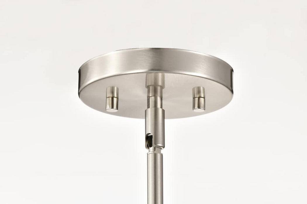 Pendant Nuvo 60-8738 Royale - Large Pendant - Brushed Nickel Finish - Ribbed White Glass Nuvo