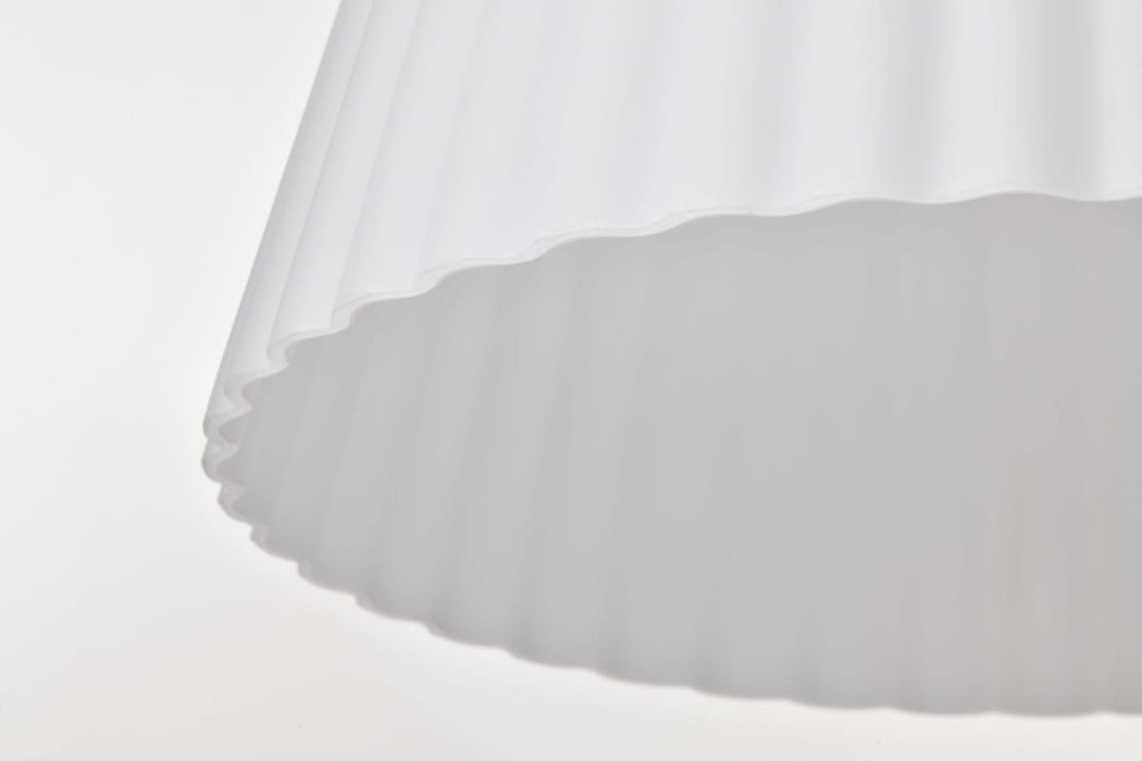 Pendant Nuvo 60-8738 Royale - Large Pendant - Brushed Nickel Finish - Ribbed White Glass Nuvo