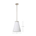 Pendant Nuvo 60-8738 Royale - Large Pendant - Brushed Nickel Finish - Ribbed White Glass Nuvo