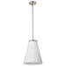 Pendant Nuvo 60-8738 Royale - Large Pendant - Brushed Nickel Finish - Ribbed White Glass Nuvo