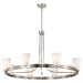 Chandelier Nuvo 60-8739 Royale - 8 Light Chandelier - Brushed Nickel Finish - Ribbed White Glass Nuvo