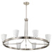 Chandelier Nuvo 60-8739 Royale - 8 Light Chandelier - Brushed Nickel Finish - Ribbed White Glass Nuvo