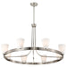 Chandelier Nuvo 60-8739 Royale - 8 Light Chandelier - Brushed Nickel Finish - Ribbed White Glass Nuvo