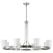 Chandelier Nuvo 60-8739 Royale - 8 Light Chandelier - Brushed Nickel Finish - Ribbed White Glass Nuvo