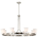 Chandelier Nuvo 60-8739 Royale - 8 Light Chandelier - Brushed Nickel Finish - Ribbed White Glass Nuvo