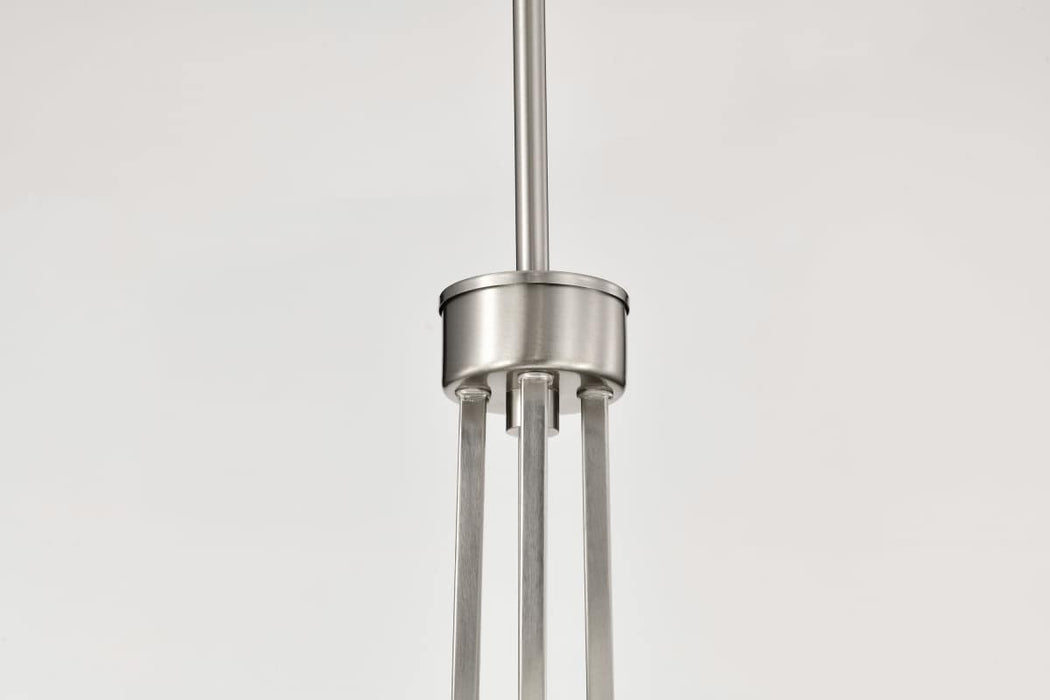 Chandelier Nuvo 60-8739 Royale - 8 Light Chandelier - Brushed Nickel Finish - Ribbed White Glass Nuvo