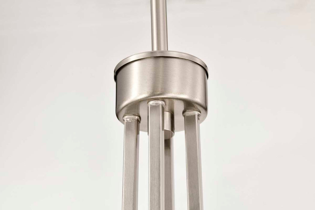 Chandelier Nuvo 60-8739 Royale - 8 Light Chandelier - Brushed Nickel Finish - Ribbed White Glass Nuvo