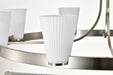 Chandelier Nuvo 60-8739 Royale - 8 Light Chandelier - Brushed Nickel Finish - Ribbed White Glass Nuvo