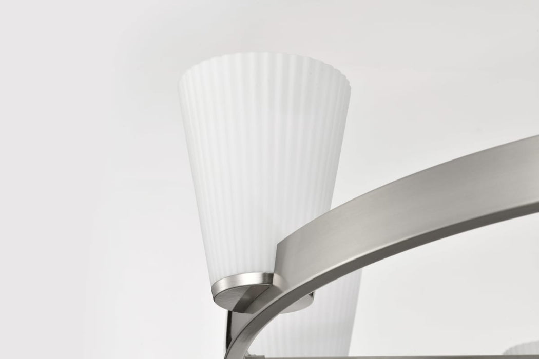 Chandelier Nuvo 60-8739 Royale - 8 Light Chandelier - Brushed Nickel Finish - Ribbed White Glass Nuvo