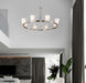 Chandelier Nuvo 60-8739 Royale - 8 Light Chandelier - Brushed Nickel Finish - Ribbed White Glass Nuvo
