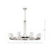 Chandelier Nuvo 60-8739 Royale - 8 Light Chandelier - Brushed Nickel Finish - Ribbed White Glass Nuvo