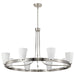 Chandelier Nuvo 60-8739 Royale - 8 Light Chandelier - Brushed Nickel Finish - Ribbed White Glass Nuvo